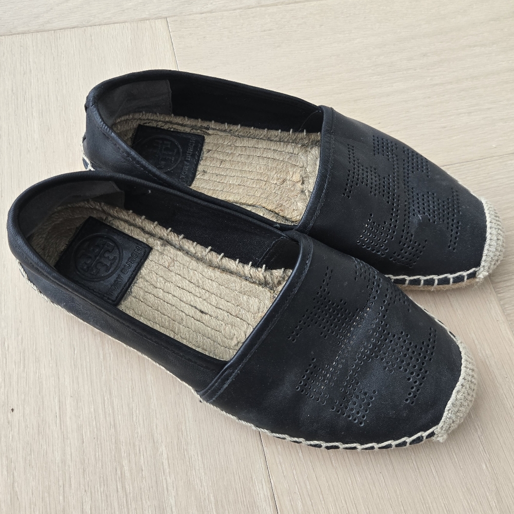 Tory Burch Black Espadrille Flats